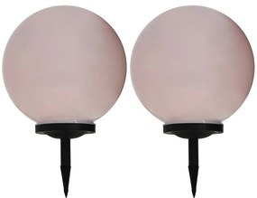 Candeeiro solar de exterior LED 2 pcs esférico 40 cm RGB