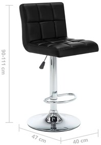 Bancos de bar 2 pcs couro artificial preto