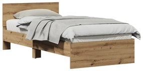 Estrutura de Cama Carvalho Artesanal 90x190 cm Madeira Reforçada