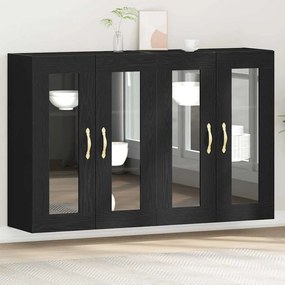 vidaXL Armários de Parede 2 peças Carvalho Preto 69,5x34x90 cm Madeira Ingênua