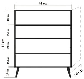 Armário Multiuso Multilux – Branco, Preto, Amarelo – 95x111x36 cm