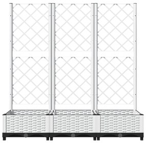 Vaso/floreira jardim c/ treliça 120x40x121,5 cm PP branco