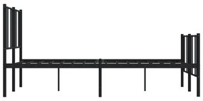 Estrutura de cama com cabeceira e pés 120x200 cm metal preto