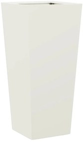 Vaso/floreira de jardim 2 pcs 35x35x75 cm aço branco