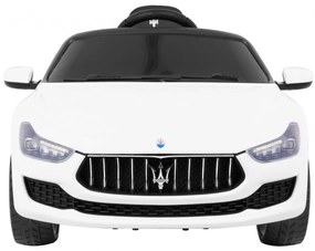 Carro elétrico para Crianças 12V Maserati Ghibli Rodas de EVA, Assento de couro Branco