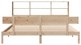 Cama com estante sem colchão 200x200 cm pinho maciço