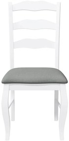 Cadeiras de jantar com almofadões 2 pcs madeira maciça branco