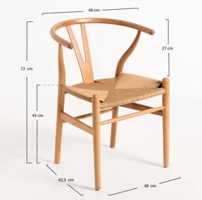 Conjunto de 2 Cadeiras Yunga em Vime e Madeira de Bétula - Design Natu