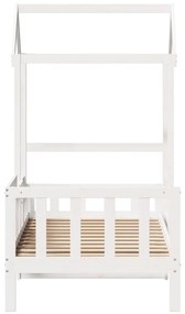 Sofá-cama c/ telhado 90x190 cm madeira de pinho maciça branco