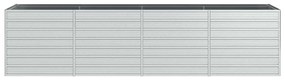 Canteiro elevado de jardim 320x80x77cm aço galvanizado prateado