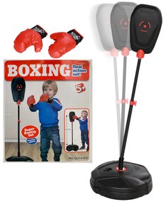 AIYAPLAY Punching Ball Crianças acima 5 anos Kit Boxe Luvas Altura Ajustável 88-124 cm Base Preenchível Preto Ideal para Treinos | Aosom Portugal