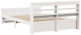 Estrutura de cama c/ cabeceira sem colchão 160x200 cm branco