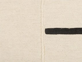 Conjunto de 2 almofadas decorativas às riscas em algodão creme e preto 45 x 45 cm ABIES Beliani
