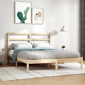 Cama sem colchão 140x190 cm madeira de pinho maciça