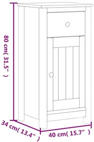 Móvel de casa de banho BERG 40x34x80 cm pinho maciço branco