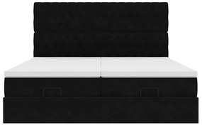Estrutura de cama otomana com colchões 160x200 cm veludo preto