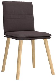Cadeiras de jantar 6 pcs tecido castanho-escuro