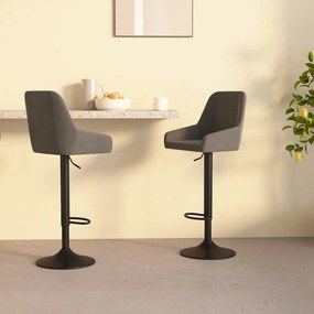 vidaXL Bancos de bar 2 pcs veludo cinzento-escuro