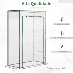 Outsunny Estufa com Porta Enrolável e Estrutura de Aço Estufa de Jardi