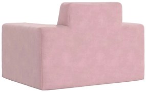 Sofá infantil de pelúcia rosa