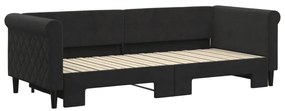 Sofá-cama com gavetão 80x200 cm veludo preto