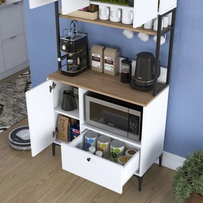 Armário Multiuso JE159 – Branco Nogal – 90x184,2x38 cm
