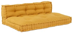 vidaXL Almofada de Sofá Pallet 2 pcs Amarelo 60 x 40 cm Algodão