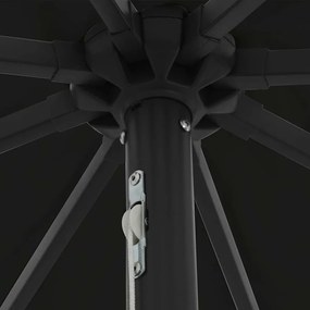Guarda-Sol com Luzes LED ø395x245 cm Preto
