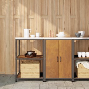 vidaXL Conjunto de Armazenamento de Cozinha 2 pcs Ferro Enferrujado