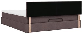 Estrutura de cama otomana com colchão 180x200cm castanho escuro