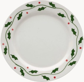 Prato de jantar de Natal pintado à mão Holly