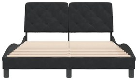 Estrutura de cama sem colchão 140x200 cm veludo preto