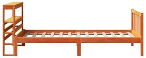 Estrutura cama c/ cabeceira 90x190 cm pinho maciço castanho-mel