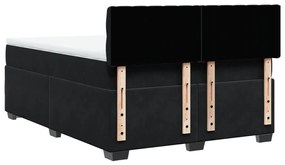 Cama com molas/colchão 140x190 cm veludo preto