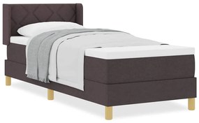 Cama Box Marrom Escuro e Branco 80 x 200 cm tecido