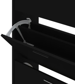 Sapateira 63x24x103 cm derivados de madeira preto