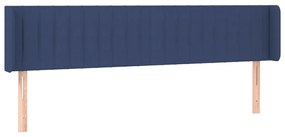 Cabeceira de cama c/ luzes LED tecido 183x16x78/88 cm azul