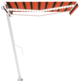 Toldo retrátil manual com LED 300x250 cm laranja e castanho