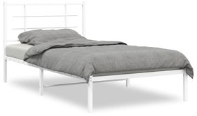 vidaXL Estrutura de cama com cabeceira 100x190 cm metal branco