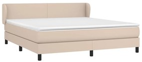 Cama com molas/colchão 180x200 cm couro artificial cappuccino