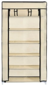 Sapateira com cobertura 58x28x106 cm tecido cor creme