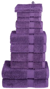 12pcs Conjunto toalhas banho premium SOLUND 600 gsm roxo