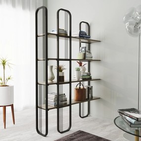 Estante "Nero" - Preto - 125x180x28cm - Design Moderno