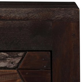 Mesa de cabeceira em madeira recuperada maciça 40x30x50 cm