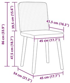 Cadeiras de jantar 2 pcs tecido cinzento-acastanhado