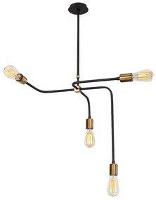 Chandelier Denge – Preto e Cobre – 58 x 58 cm
