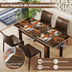 Mesa de jantar extensível 120 - 158 cm x 70 x 76 cm moderna com superfície ajustável Café