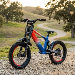 Bicicleta elétrica infantil 500W Roan RXF Evo Racing 18" Azul e Vermelha