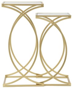 MESA DE APOIO SIOMPLY 35X35X70-30X30X60 CM DOURADO