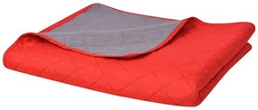 131557 vidaXL Colcha dupla face acolchoada 230x260 cm vermelho e cinzento